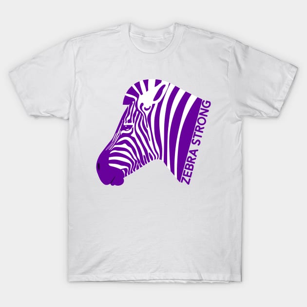 Ehlers Danlos Rare Disease Awareness Zebra Strong Purple T-Shirt by Jesabee Designs